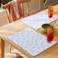 thumbnail image 4 of Blue Flowers Placemats Set of 12 Spring Floral Elegant Pastoral Botanical Place Mats Indoor Wipeable Table Mats Washable Cloth Dining Table Placemats for Kitchen Holiday Party Home Decor 13x19 Inch, 4 of 9