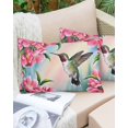 thumbnail image 6 of Hummingbird Throw Pillow Cover 20 x 30 Inch Decorative Pillow Cover Spring Summer Pink Red Flower Leaf Lumbar Pillowcase Seasonal Rectangle Cushion Case for Couch Sofa Bed Living Room, 6 of 7