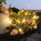 thumbnail image 2 of Guirnalda de luces solares con rosas, impermeable, 5 m, 50 luces LED, flores artificiales, decoración floral para jardín, patio, valla, exterior., 2 of 6
