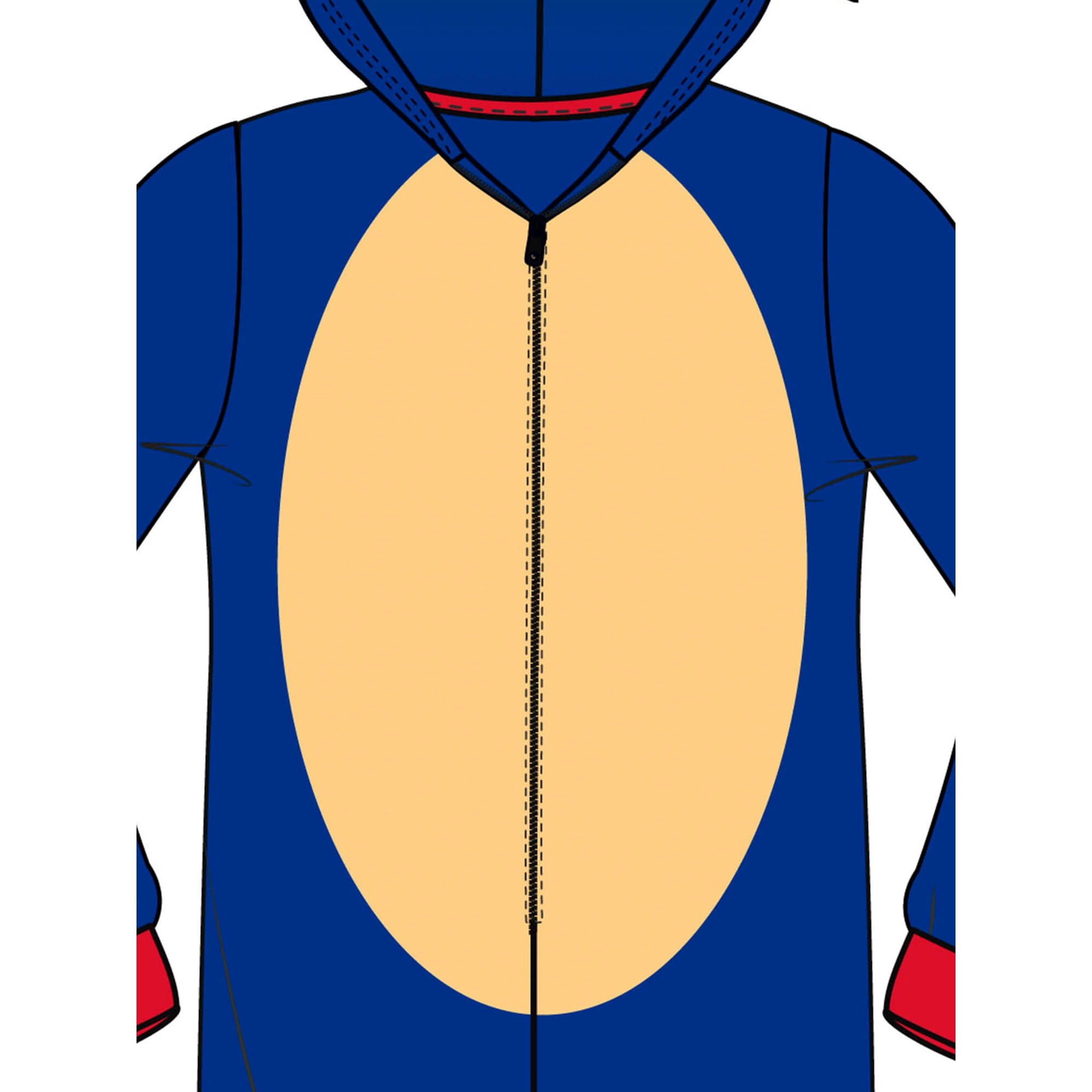 Sonic the Hedgehog Boys Onesie Pajamas Hooded One Piece Blanket Sleeper XS L Blue Walmart