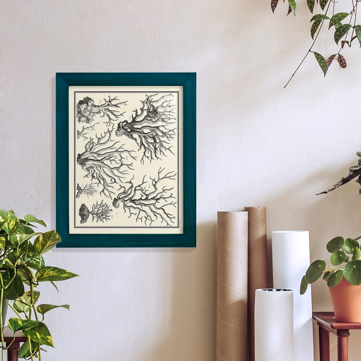 Aegean Collection III -Framed Print w/glass-Ocean Blue