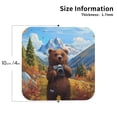 thumbnail image 2 of Bingfone Vintage Snowy Mountain Photography Bear Leather Drinks Coasters with Set of 6,Suitable for Home Kitchen,Coffee Cup Coasters Home Gift, 2 of 7