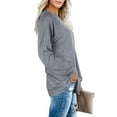 thumbnail image 5 of Tiqkatyck Women Summer Tops Clearance, Womens Tunic Tops Long Sleeve High Low Casual Shirts Blouses Fall Winter, Sweatshirt for Women, Tops for Women Trendy Grey M, 5 of 9