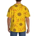 thumbnail image 5 of Fotbe Sun Flowers print Short Sleeve Button Down Shirts for Men Casual Summer Beach Wrinkle Free Shirt-Small, 5 of 7