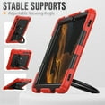 thumbnail image 5 of for Samsung Galaxy Tab S8+ Plus/S7 FE/S7+ Plus Case 12.4 inch, 360 Rotating Shockproof Cover with Stand, Handle, Shoulder Strap (SM-X800/T730/T970), Red, 5 of 7