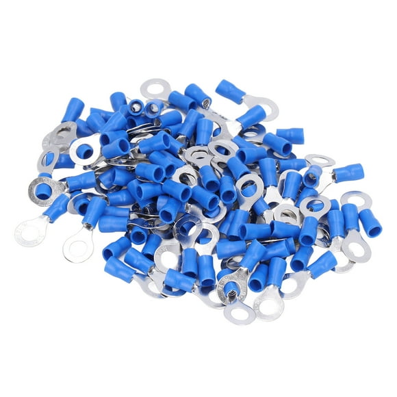 Rings Copper Crimp Terminals, Tin Plating Blue Pre Insulated Ring Terminal For Transportation Lighting
