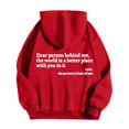 thumbnail image 6 of Oversized Sweatshirt for Women Winter Fall Comfy Hooded Long-sleeved Rolled One Shoulder with Pocket Graphiprint Hoodie Cotton Hoodies(Red,XXL), 6 of 7