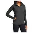 thumbnail image 4 of Yellow Rooster Women's Sport Wick Stretch 1/2 Zip Pullover Charcoal Grey L, 4 of 7