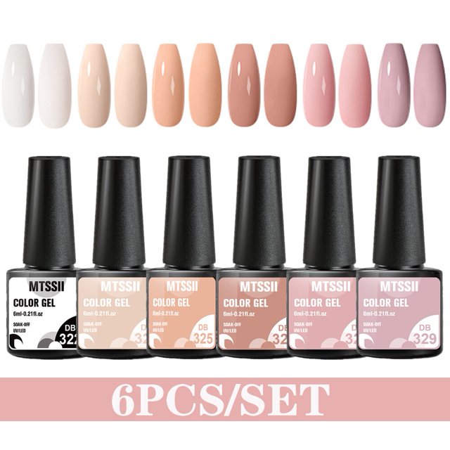 Juego de esmaltes de Gel para uñas, barniz para capa Base y superior, UV, LED, semipermanente, para manicura artística, 6 unidades por Set
