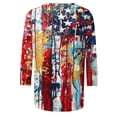thumbnail image 4 of SnZhen 3/4 Length Sleeve Womens Tops Women's Fashion Printed T-shirt 3/4 Sleeves Blouse Round Neck Casual Tops, 4 of 5