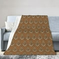 thumbnail image 1 of DouZhe Ultra-Soft Micro Fleece Lightweight Flannel Bed Blanket, Brown Mason Masonic Symbol Print Cozy Warm Throw Blankets, 40"x30", 1 of 7