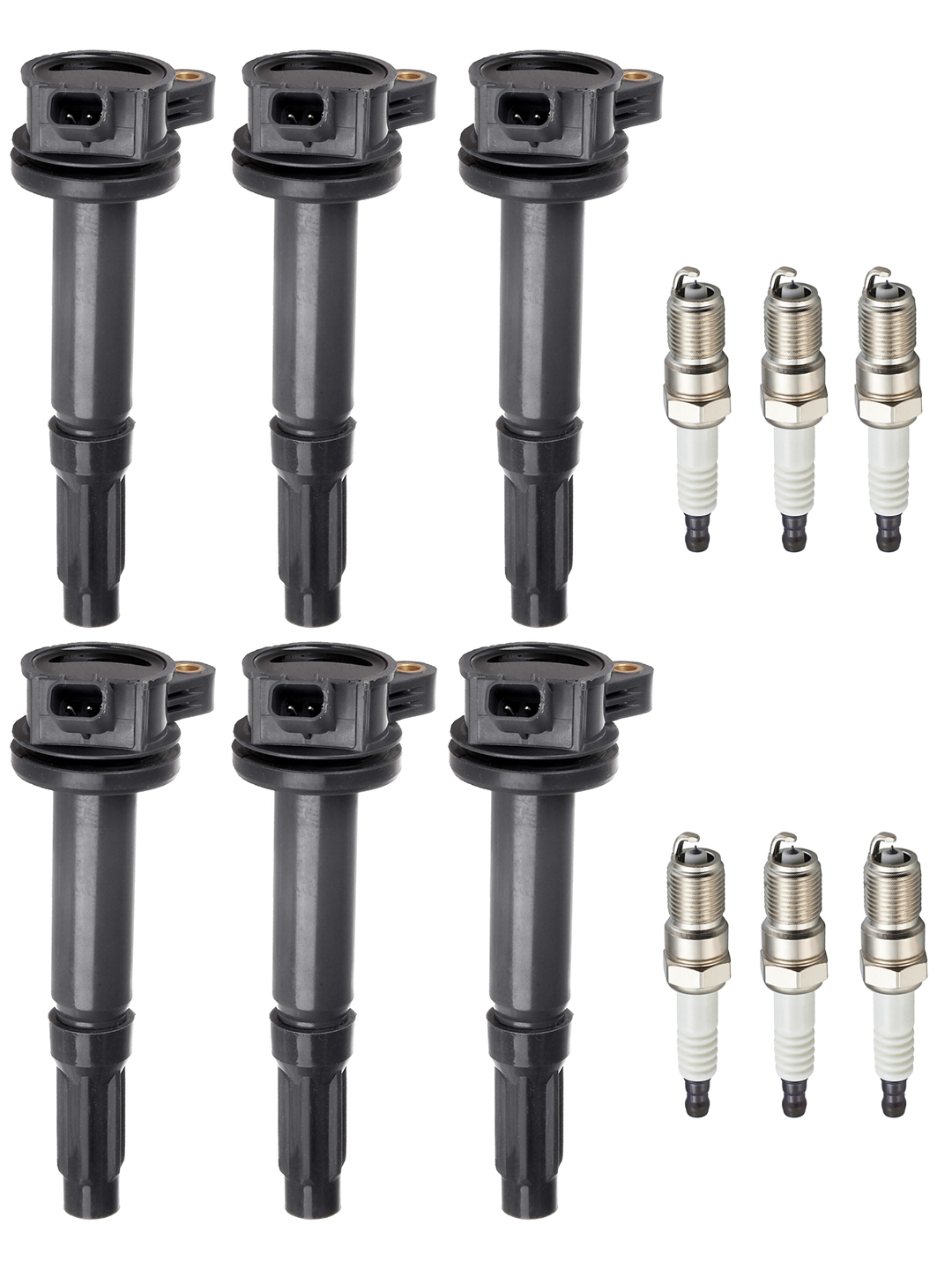 Set of 6 ISA Ignition Coils & Spark Plugs For 2006 Lincoln Zephyr 3.0L