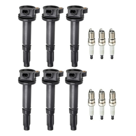 Set of 6 ISA Ignition Coils & Spark Plugs For 2006 Lincoln Zephyr 3.0L V6 Compatible with C1594 UF486 DG514