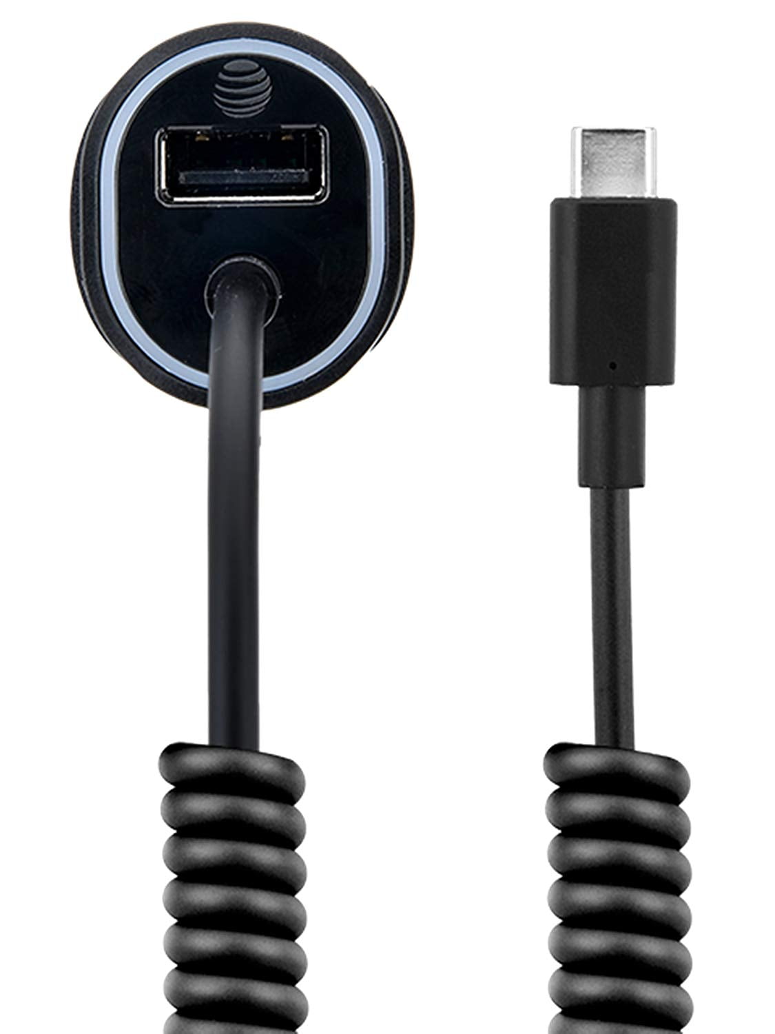 New Car Charger TypeC AT&T Certified For Android 4.8AMP Black Extra USB Port