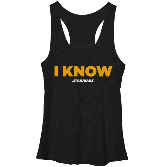 Women's Star Wars Han Solo I Know Racerback Tank Top Black Heather Small