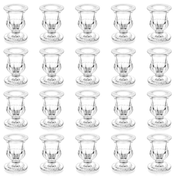 Portavelas Romadedi Glass Taper, transparente, juego de 20