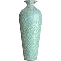 20X6" Bella Palacio Collection Homedecor Decorative Tall Floor Vase with Glass Mosaic in Mint Green