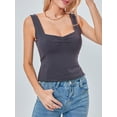 thumbnail image 2 of Canis Ladies' Solid Color Sleeveless Sling Tank Tops for Streetwear, 2 of 9