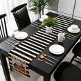 thumbnail image 4 of Chemin de Table en Coton et Lin Long Chemin de Mariage 13x72 Pouces Halloween Citrouille Crow sur Rayures Noires Foulard de Commode Chemin de Table Décorations Rustiques Lignes de Table, 4 of 8