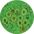 thumbnail image 1 of Ahgly Tapis Rond Lavable en Machine Intérieur Transitionnel Vert, 5 Pieds Rond, 1 of 7