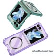 thumbnail image 3 of Magnetic Case for Samsung Galaxy Z Flip 5 4 5G Compatible with Magsafe Flip4 /Flip5 Millitary Shockproof Corners Transparent Slim Cover for Women Men (Purple,for Samsung Z Flip 4), 3 of 17