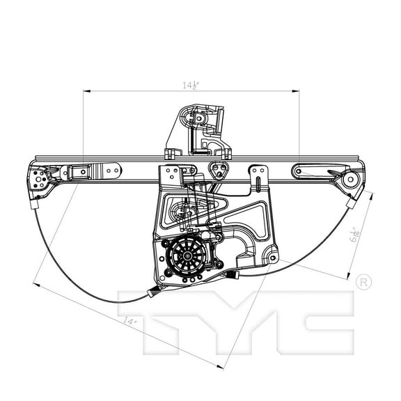 TYC 660424 Power Window Motor and Regulator Assembly For 00-01 Cadillac DeVille