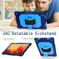 thumbnail image 5 of Dteck Rugged Case for Samsung Galaxy Tab A7 10.4 inch 2020 SM-T500 T505 with Soft Screen Protector, Heavy Duty High Impact Shockproof Case with 360 Rotating Handle Stand Shoulder Strap,Navy/Blue, 5 of 8