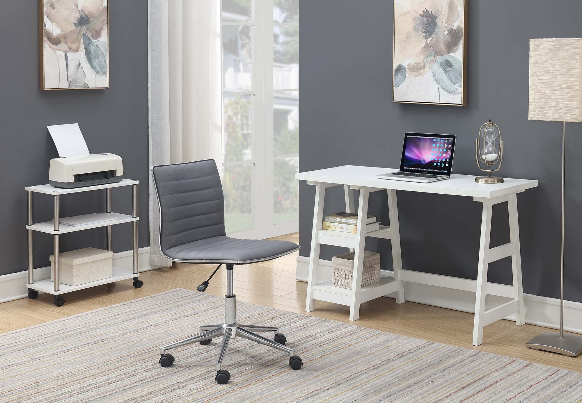 Convenience Concepts Designs2Go 25 inches Tall 3 Tier Office Cart Caddy with Wheels, White