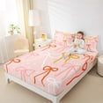 thumbnail image 4 of Homewish Colorful Bow Knot Twin Sheet Sets 3pcs for Kids Children,Stars Print Twin Fitted Sheet Microfiber,Cartoon Bow Breathable Flat Sheet,Ultra Soft Home Decor, 4 of 7