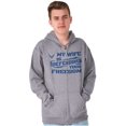 thumbnail image 3 of US Air Force Wife Defending Freedom Men Big & Tall Zip Hoodie Brisco Brands 2X, 3 of 4