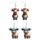 thumbnail image 1 of 2 Pares Pendientes Acrílicos Vaca Dibujos Animados para Mujeres Y Niñas Dijes Decorativos, 1 of 8