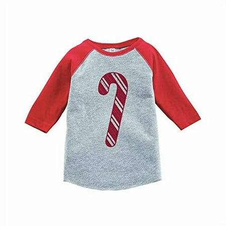 

7 ate 9 Apparel Kids Candy Cane Red Raglan Tee