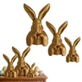 thumbnail image 2 of Bunny Figurines and Statues,2PCS 4.7in Easter Gold Bunny Figurine,Easter Thinking Gold Bunnies for Home Table Centerpieces Cute Rabbit Statue for Spring Living Room Shelf Mantel Decorations, 2 of 8