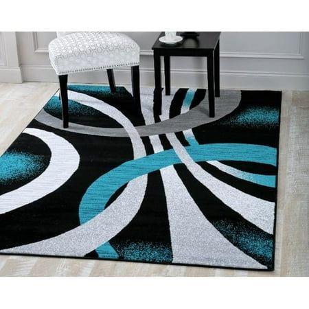 Ebern Designs Aldridge Modern Abstract Black Turquoise Area Rug This On Opens A Dialog That Displays Additional Images For Product With The Option To Zoom In Or Out
