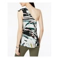 thumbnail image 2 of BAR III Womens Ivory Tie Floral Sleeveless Asymmetrical Neckline Top Size: L, 2 of 4
