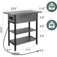 thumbnail image 3 of End Table with Charging Station, Flip Top Side Table with USB Ports and Outlets, Sofa Couch Table Bedside Table for Living Room Bedroom, Narrow Nightstand with Storage Shelves for Small Space, 3 of 7