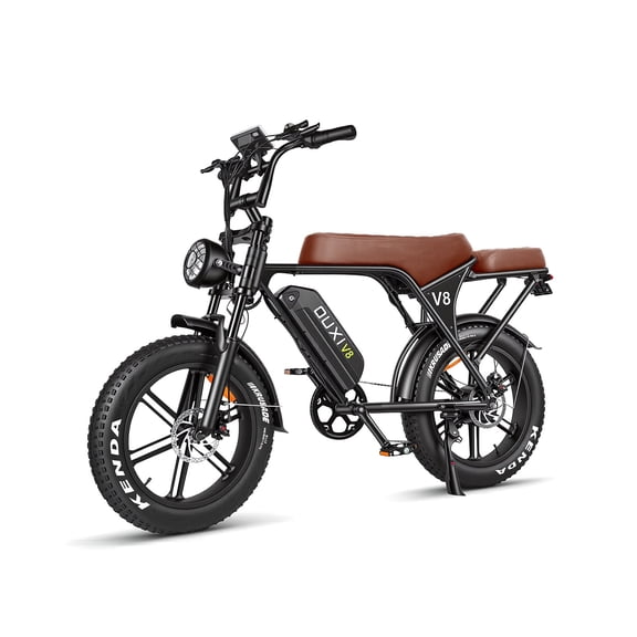 OUXI V8 Electric Bike for Adults, Ebike Moped Style with 750W Peak Motor 48V 15Ah Battery, 20'' Fat Tire E Bike, Dual Disc Brakes Mountain Bike, E-bike UL2849