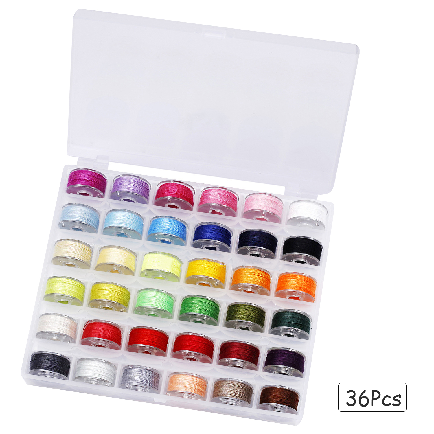 36 Grid Thread Bobbins Sewing Threads Kit with Bobbin Case for Sewing