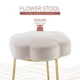 thumbnail image 6 of Linon Seraphina Vanity Stool, 17.75" Seat Height, Gold Finish with Light pink Velvet Fabric, 6 of 11
