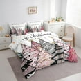 thumbnail image 3 of Castle Fairy Christmas Xmas Tree Bedding Comforter Set 7-Piece for Female Men,Geometric Plaid King Bedding Sets,Happy New Year Ultra Soft Bed Sheets,Lightweight Room Decor,Reversible, 3 of 8