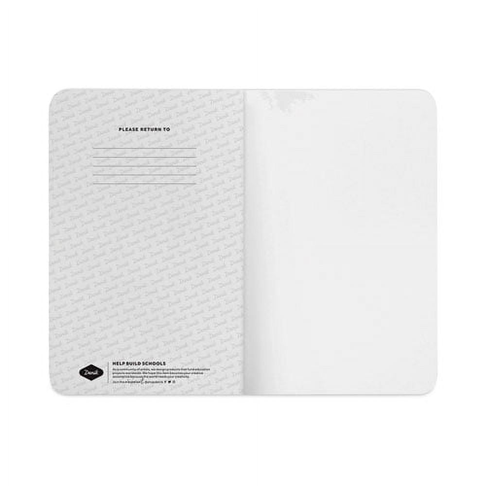 Classic Layflat Softcover Notebook, Multicolor Mushroom Artwork, 1 Subject, College Rule, Navy Blue Cover, 8 x 5, 72 Sheets | Bundle of 5 Each