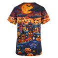 thumbnail image 4 of SwiftWear Halloween Scrub Tops for Women Cute V-Neck Pumpkin Printed Nursing Work Uniforms Holiday Tee Shirt with 2 Pockets M, 4 of 5