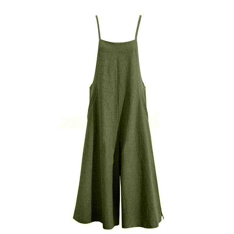 Buy Linen Dungarees, Green Linen Jumpsuit, Plus Size Overalls