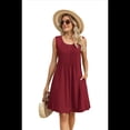 thumbnail image 4 of Vestido de Tirantes Holgado Rojo Vino M, 4 of 10