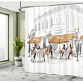 thumbnail image 4 of Ambesonne Cafe Shower Curtain, Relaxing People at Restaurant, 69"Wx70"L, Persian Orange Pale Grey, 4 of 4