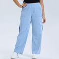 thumbnail image 7 of YDFCWXW Womens Plus Size Cargo Jeans Pants Wide Leg Jeans Casual High Waisted Straight Denim Pants with Pockets BU1, XL, 7 of 7