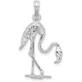 thumbnail image 3 of 14K White Gold 3-D Textured Flamingo Charm - 28mm, 3 of 6