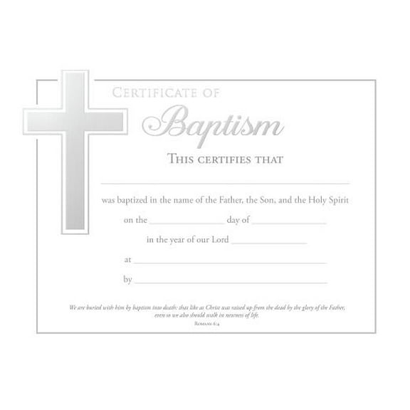 Baptism Certificate - Premium Stock, Foil Embossed (Pk of 6)