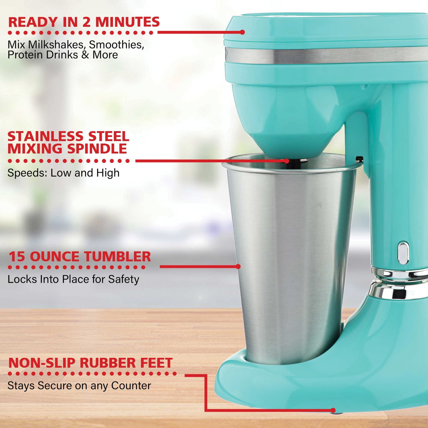 Brentwood 15-Ounce Classic Milkshake Maker, SM-1200BPT