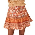 thumbnail image 1 of Falda corta con volantes de playa con estampado floral de cintura alta vintage informal de verano para mujer Wmkox8yi  FGJ1436, 1 of 8